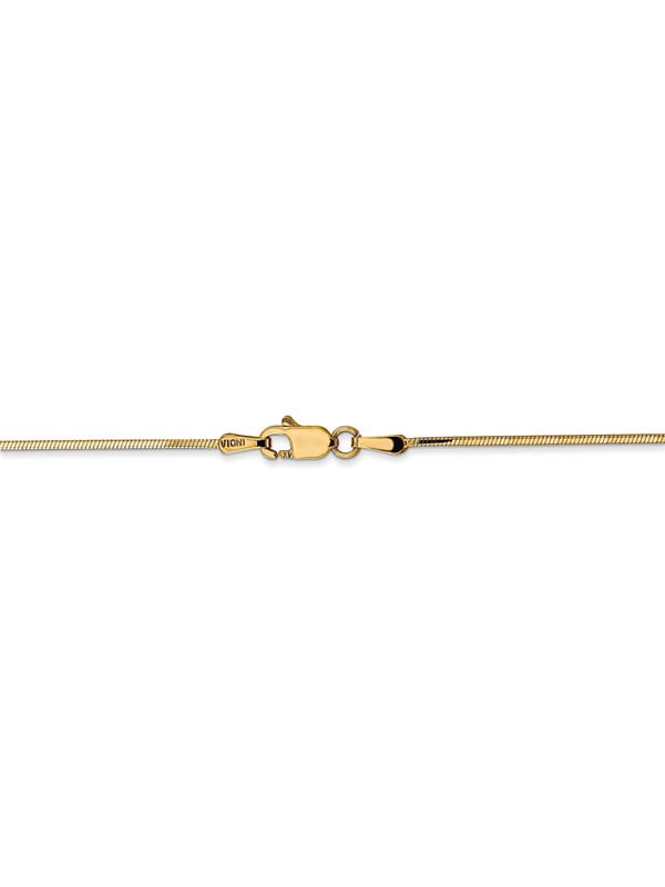 30" 14k Yellow Gold 0.80mm Octagonal Diamond-Cut Snake Chain Necklace 7"