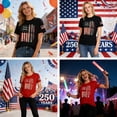 thumbnail image 3 of USA 250th Anniversary T Shirts for Celebrate 250th Anniversary of America Patriotic Veteran Tee America 250 Merchandise Short-Sleeved Top for Woman XL, 3 of 8
