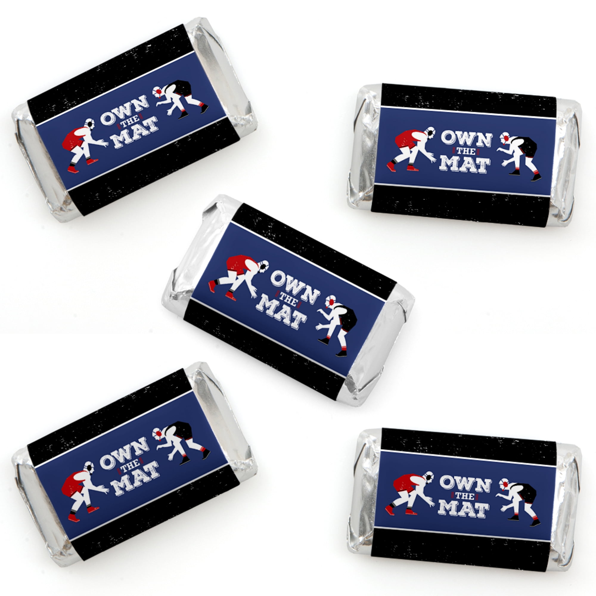 Own The Mat Wrestling Mini Candy Bar Wrapper Stickers