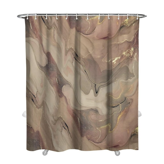 Boho Style Shower Curtain Marble Floral Vintage Retro Shower Curtain for Bathroom Home Decor Bathtubs Waterproof Fabric Curtain with 12 Hooks 72x84in