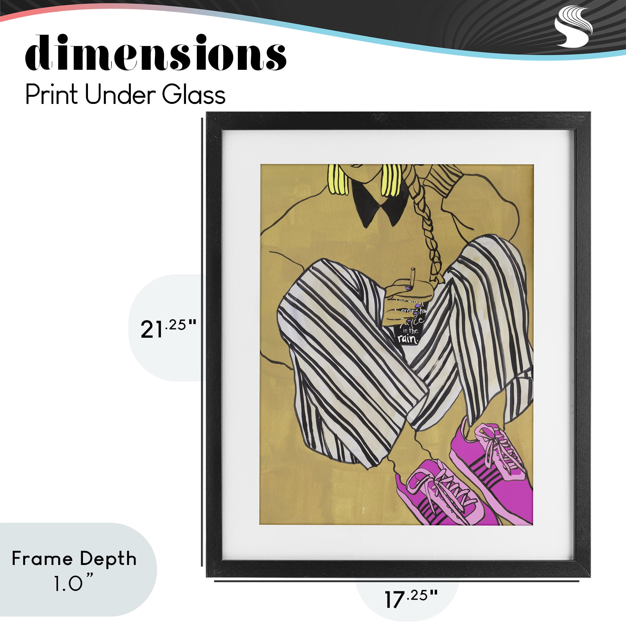 Stupell Industries Crimson Thread Fashionista Black Framed Print Under Glass, design by Melissa Wang