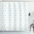 thumbnail image 1 of Ambesonne Nautical Shower Curtain, Style Fish Motifs, 69"Wx75"L, Sky Blue White, 1 of 3