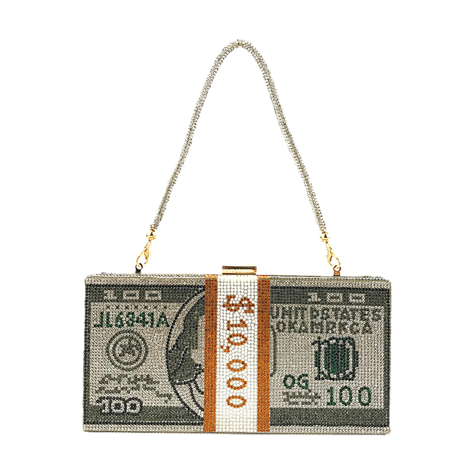 money rhinestone bolsa