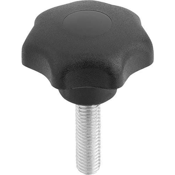 2pcs M8 plastic hand twist screw knob T-grip bolt one-shaped handle screws nuts 