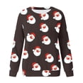 thumbnail image 2 of Gibobby Sudaderas de Navidad para mujer Blusa de sudadera estampada con cuello redondo y manga larga para entrenamiento diario en casa y al libre para mujer(Marrón,XG), 2 of 4