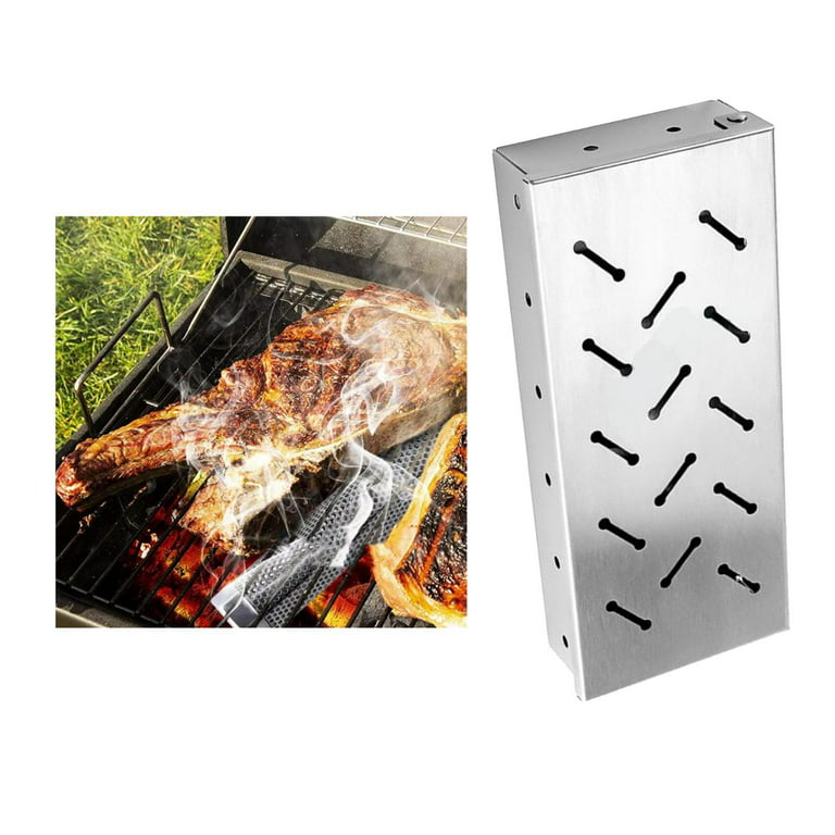 Wood Smoke Flavor Accessories  Grill Smoker Box Wood Chip