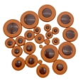 thumbnail image 1 of 25 Pcs Eb for Alto Sax Leather for Pads 14 Sizes Replacement Accessories Brown, 1 of 9
