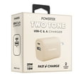 thumbnail image 3 of Liquipel Powertek 20W PD USBC and 18W USBA Dual Port Wall Block Charger, Type C Fast Charging Cube, Wall Power Adapter Plug, Two Tone Tan, 3 of 7