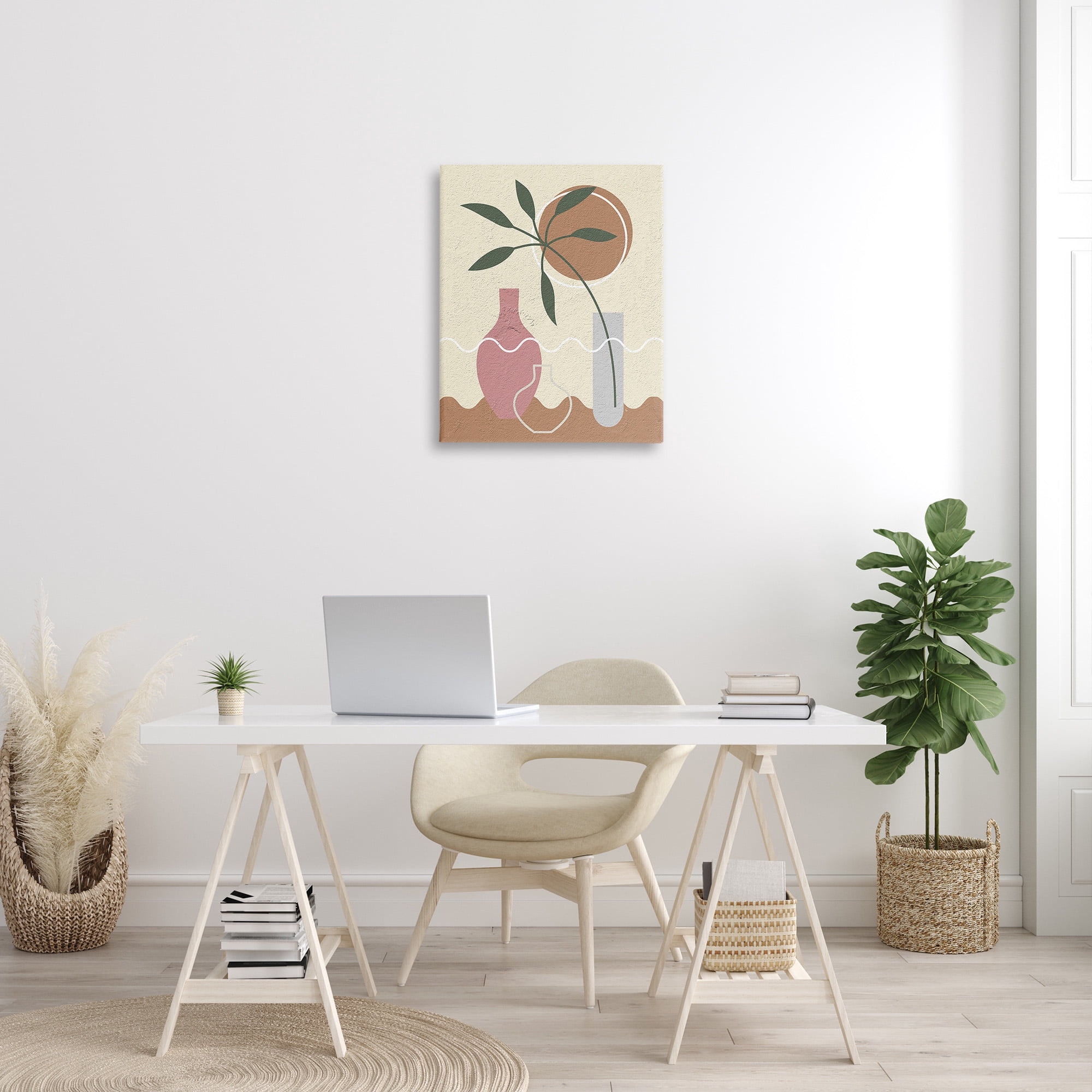 Stupell Industries Boho Vase Still Life Botanical & Floral Painting Gallery Wrapped Canvas Art Print Wall Art, 24 x 30