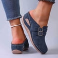 thumbnail image 6 of YLYL Women Backless Mules with Adjustable Hook Loop Arch Support Wedge Heel Slip on Walking Shoes, 6 of 9