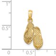 thumbnail image 4 of FJC Finejewelers 14k Yellow Gold 3d Fort Myers Double Flip-flop Charm, 4 of 7