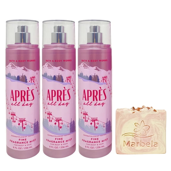 Bath & Body Works Après All Day 3 Fine Fragrance Mists with a Himalayan Salts Springs Bar Soap