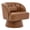 Brown-PU, variant on GARVEE 360° Swivel Barrel Chair,Modern Barrel Teddy Fabric Accent Chair with Curved Back,Plush Cushion & Armrests for Living Room, Bedroom,Black