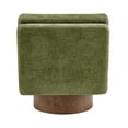 thumbnail image 4 of NPD Furniture Zenda Fabric Swivel Accent Chair w/ Wooden Base in Green, 4 of 16