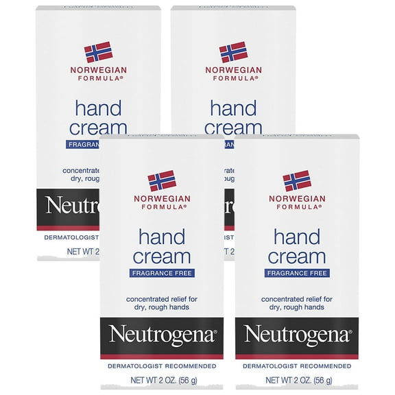 Pack of (4) Neutrogena Norwegian Formula Hand Cream, Fragrance-Free, 2 Ounce
