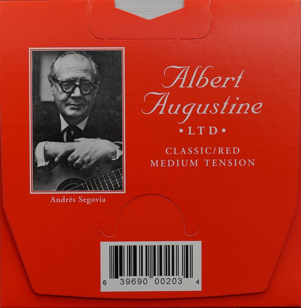 Augustine Strings 362581 Medium Tension Nylon Guitar Strings, Classic & Red