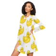 thumbnail image 3 of FORMRS Womens Long Sleeve Nightgowns Crew Neck Sleep Shirt Soft Pajamas Sizes S-3XL, Yellow Rubber Ducks, 3 of 8