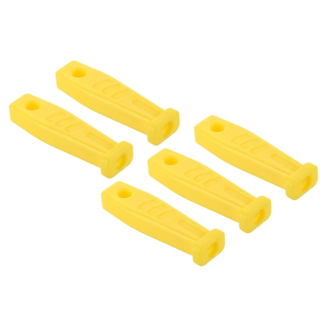 Mango de archivo de afilado de cadena de motosierra Uxcell, paquete de 5, mango de goma con agujero de 4 mm para archivo de motosierra, amarillo