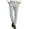 thumbnail image 1 of Unique Bargains Men's Dress Plaid Classic Fit Color Block Formal Checked Pants Dark Gray 38, 1 of 6