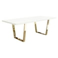 thumbnail image 2 of Mirage Rectangular Dining Table w/ White Lacquer Top and Polished Gold Metal Base by Diamond Sofa, 2 of 8