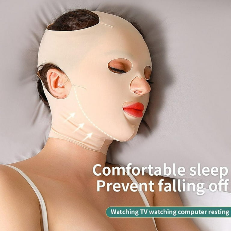 OIIKI Full Face Lift Sleeping Belt, Elastic Face Slimming Mask