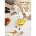 thumbnail image 6 of 6 Speed Hand Mixer with Turbo Boost, Kitchen Immersion Blender for Food Whipping, Egg Beaters Includes 3 Attachments, White, 6 of 8