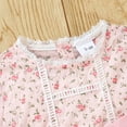 thumbnail image 4 of PINQI Baby Midi Blouse Girls Short Sleeves Flower Bow Tie Top Summer Print T-shirt Blouse Tops Casual Clothes for 0 to 18 Months, 4 of 9