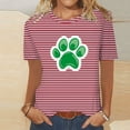 thumbnail image 2 of Camisetas Casuales de Mujer Nueva Moda Impresa Cuello Tripulado Manga Corta, Top Ligero para Diario Y Fiesta, 2 of 4