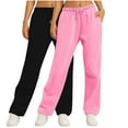 thumbnail image 3 of 2 Pack Fashion Sweatpants For Women Casual Solid Color Sanitary Loose Sports Jogger Sweatpants (S), 3 of 7