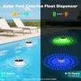 thumbnail image 2 of Xecessory Pool Chlorine Floater with Colorful Solar Light, Floating Chlorine Dispenser for Pool Fits 4x3inch Chlorine Tablets, Floating Pool Chlorinator for Spa, Hot Tub, 2 of 8