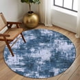 thumbnail image 2 of Round Rugs 7Ft, Navy Blue Ombre Round Area Rug Washable Indoor Throw Carpet, Gradient Abstract Art Vintage Large Non Slip Circle Rug for Dining Room Playroom Home Decor Aesthetic, 2 of 8