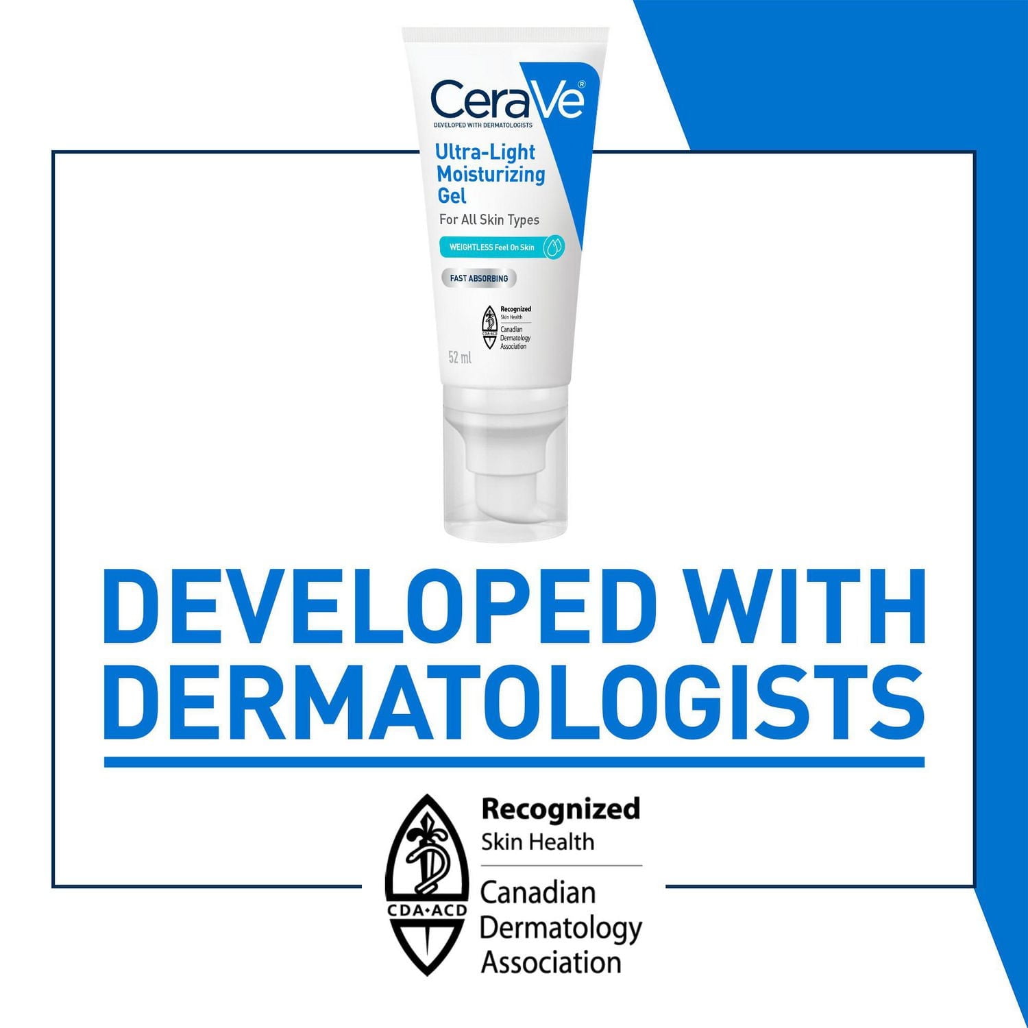 CeraVe Ultra-Light Moisturizing Gel, Lightweight Face Moisturizer with Ceramides and Niacinamide, 52mL, CRV ULTRA LIGHT GEL 1.7OZ CA