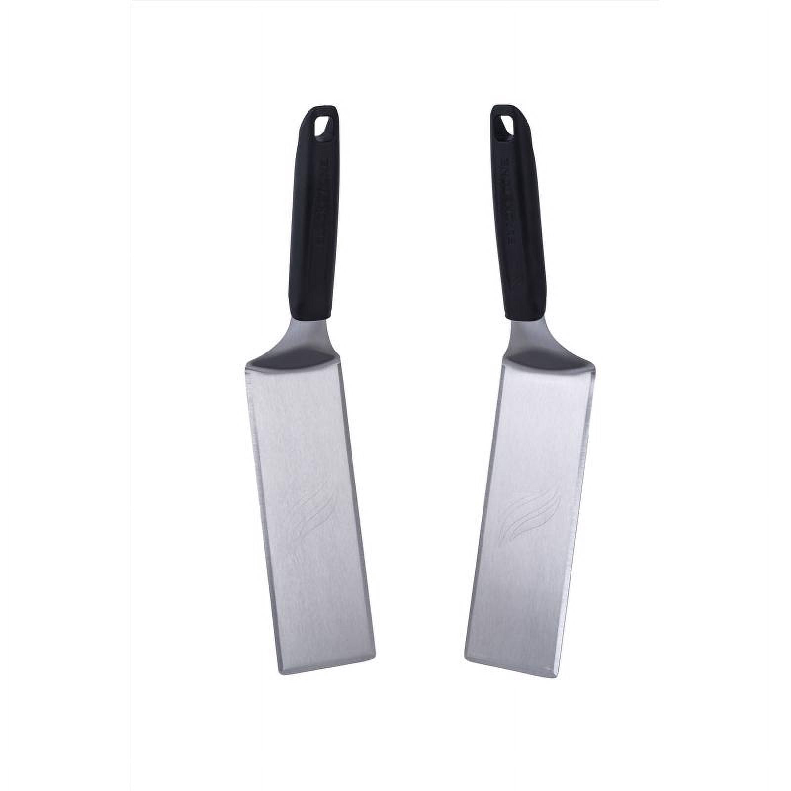 Blackstone Deluxe Stainless Steel Griddle Spatulas in Black & Silver, 2-Piece