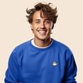 thumbnail image 4 of Dalix Cappuccino Embroidered Fleece Crewneck Long Sleeve Sweatshirt Mens in True Royal 2XL XX-Large, 4 of 5