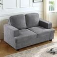 thumbnail image 2 of Dtwnek Velvet Loveseat Sofa with Wood Frame, 2 Seater Sofa Couch for Home, Apartment, Office, Gray, 2 of 8