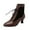 Brown, variant on PEASKJP Combat Boots for Women Leather Short Booties Ladies Casual Round Toe Ankle Boot with Platform Heel, White 42
