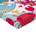 thumbnail image 2 of Ambesonne Cartoon Fitted Sheet, Marine Ocean Life, Full Size, Multicolor, 2 of 3