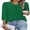 #1 Green, variant on Womens Fall Shirts Business Work 3 4 Sleeve Fashion Blouses Solid Color Dressy Casual Crew Neck Black Business Tops Tunic Size XL