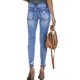 thumbnail image 3 of Jeans bootcut vintage de cintura baja rasgados con botones para mujer de los años 90 2023CeruleanX-Large, 3 of 5