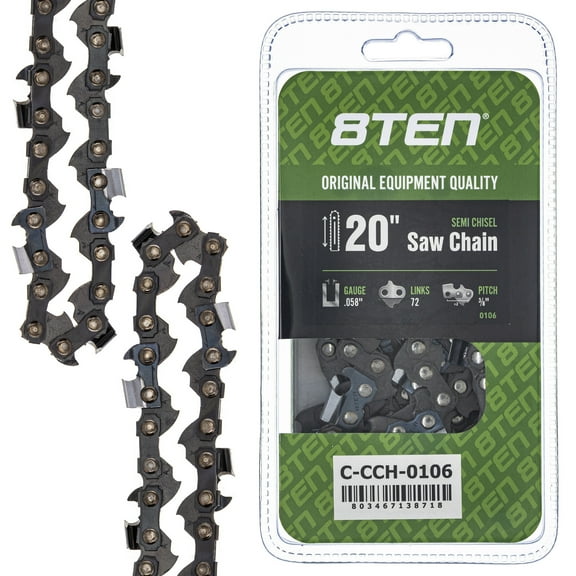 Semi Chisel Chainsaw Chain 20 inch .058 3/8 72DL for Husqvarna Makita Jonsered 810-CCC2328H