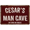 thumbnail image 1 of CESAR'S Man Cave Red Grunge Sign 12 x 18 Matt Finish Metal Sign 112180003138, 1 of 1
