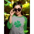 thumbnail image 5 of Tstars Womens Clover St Patricks Day Irish Shamrock St Patricks Day Hearts Shirts Gift for Her Irish Shirt Pride Proud Irish 3-4 Women Sleeve Baseball Jersey Shirt, 5 of 6