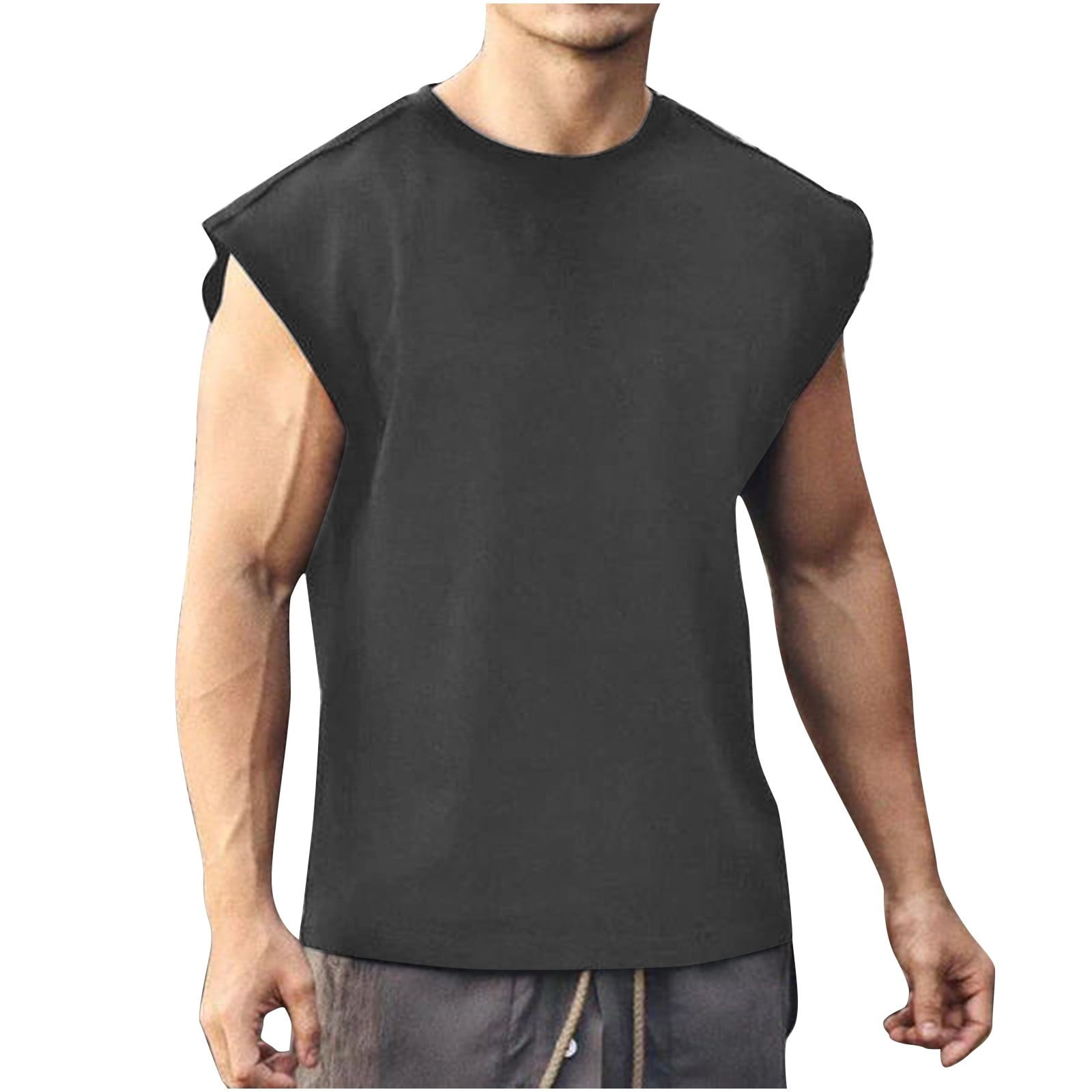 Tank Tops for Men RoundNeck Casual Muscle Tee Men's Muscle Shirts