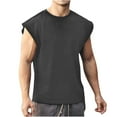 thumbnail image 2 of Aloohaidyvio Men's Sleeveless Workout Swim Shirt Quick Dry Athletic Running Gym Muscle Beach Tank Top Big and Tall Dark Gray 2XL, 2 of 5