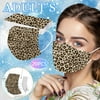 Cotonie Adult Disposable Face Masks 20PCS Adult Three-Layer Disposable Dust-Proof Protective Leopard Print Mask