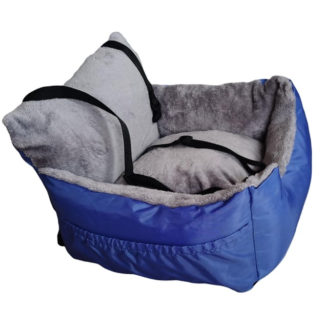 Asiento para Coche para Perros, Asiento Elevador Tipo Nido, Perros Pequeños Y Medianos Desmontable Antideslizante, Cama para Transportar Mascotas, Caj Azul
