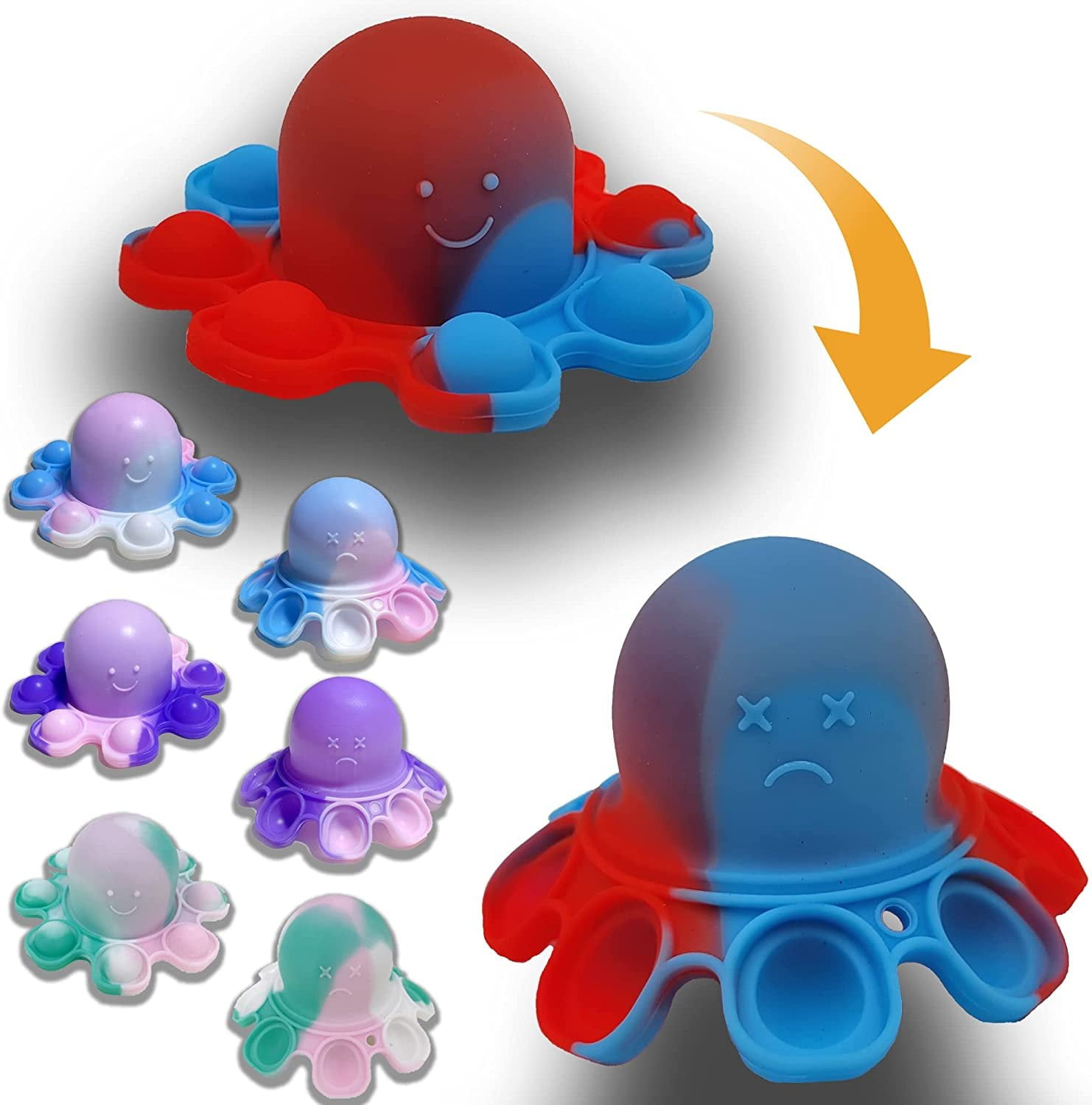 Dimple Simple Reversible Octopus Special Needs Sensory Fidget Kid Toy Autism 