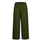 thumbnail image 5 of moda de mujer color sólido cintura elástica suelta bolsillo recto pantalones casuales ejército verde / s, 5 of 6