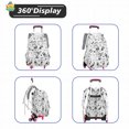 thumbnail image 6 of IvyH Rolling Backpack, Large Graffiti Cute Wheeled Backpacks Waterproof School Bag, 6 of 7