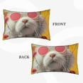 thumbnail image 4 of Fotbe Floral Sunglasses Cat Art Pillow Cases - Envelope Closure - Luxury, Extra Soft, Cooling Pillow Covers - Wrinkle, Fade, Stain Resistant-14"x20", 4 of 8